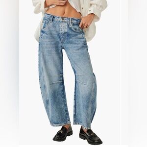 We the Free Good Luck Mid Rise Barrel Jeans